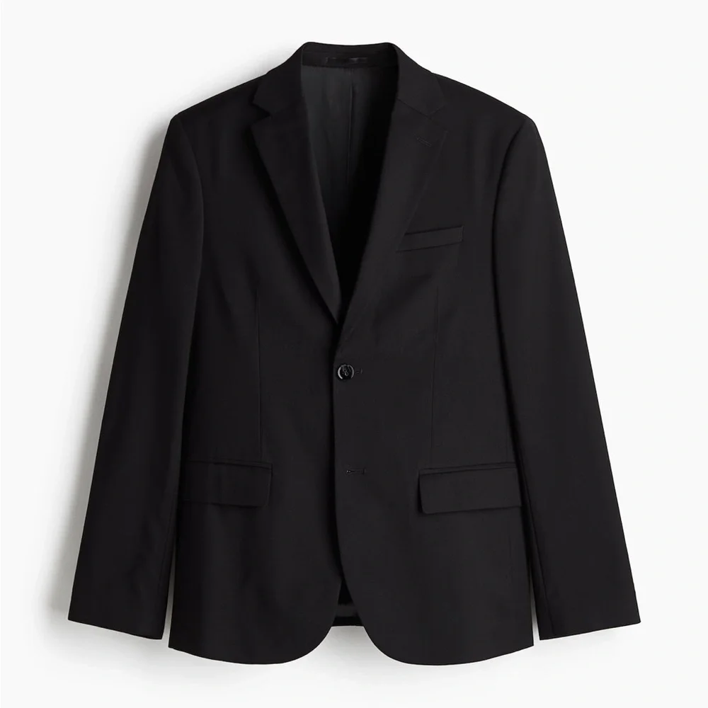 H&M Dark Gray Regular-Fit Single-Breasted Men’s Jacket